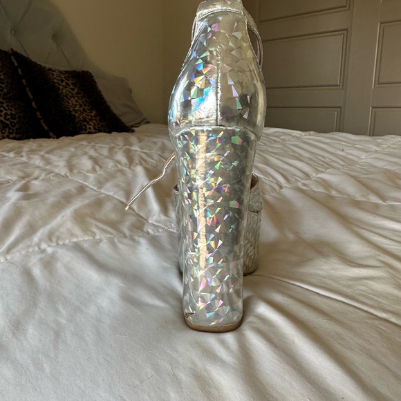 Jeffrey Campbell Holographic Platform Heels Y2K Vintage - Picture 11 of 13